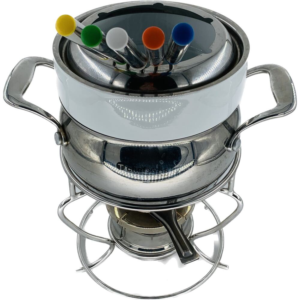 Tupperware Chef Series Fondue Pot Rare Gel Fuel Food Warmer Skewers Chocolate